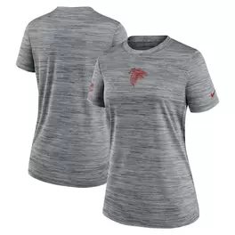 Oferta de Camiseta Nike gris jaspeado de los Atlanta Falcons Offensive Line Velocity Performance para mujer por $41.99 en Tienda NFL