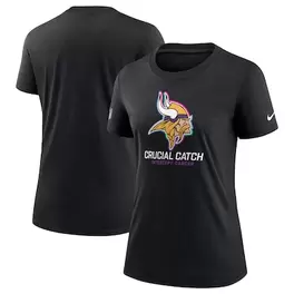 Oferta de Camiseta de mezcla de tres piezas Nike Crucial Catch de la NFL 2024 de Minnesota Vikings para mujer, color negro por $39.99 en Tienda NFL