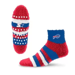 Oferta de Calcetines unisex de rayas acogedoras de los Buffalo Bills por $17.99 en Tienda NFL