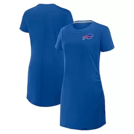Oferta de Vestido estilo camiseta fruncido Fanatics Royal Buffalo Bills para mujer por $49.99 en Tienda NFL