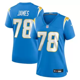 Oferta de Camiseta Nike de Andre James para mujer, color azul claro, de Los Angeles Chargers. por $129.99 en Tienda NFL