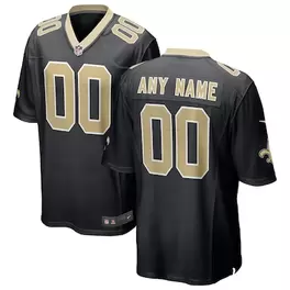 Oferta de Men's Nike Black New Orleans Saints Custom Game Jersey por $169.99 en Tienda NFL