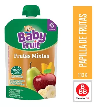 Oferta de Papilla Para Bebé Baby Fruit Frutas Mixtas. Pouch 113g por $10 en Tiendas 3B