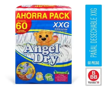 Oferta de Pañal Angel Dry Etapa 6 Xxg  60 Pzas por $200 en Tiendas 3B