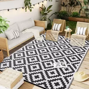 Oferta de Alfombra Impermeable color Blanco con Negro para Exteriores por $49999 en Waldos