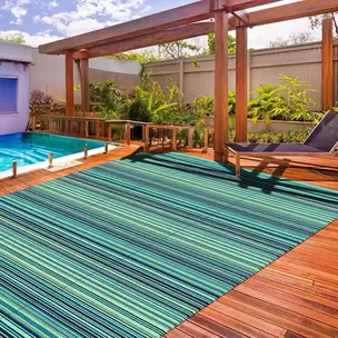 Oferta de Alfombra Impermeable color Azul para Exteriores por $49999 en Waldos