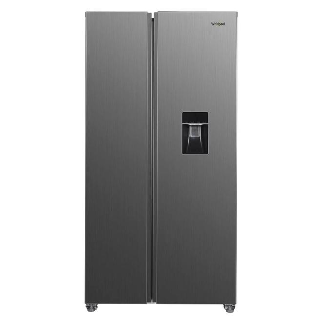Oferta de Refrigerador Xpert Inverter Side by Side con dispensador de agua Gris por $20999 en Whirlpool
