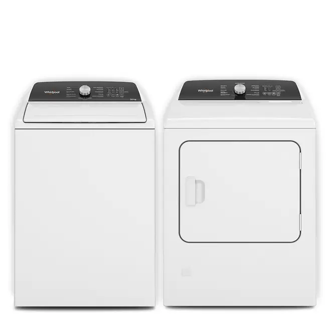 Oferta de Combo Lavadora Carga Superior 20kg con agitador Alto + Secadora eléctrica 22kgs por $19998 en Whirlpool