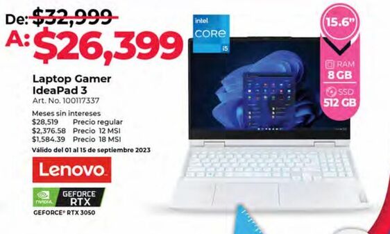 Oferta de Laptop Lenovo por $26399 en Office Depot