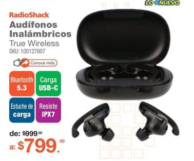 Oferta de Audífonos Inalámbricos por $799 en RadioShack