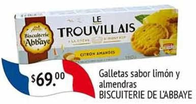 Oferta de Biscuiterie De L'Abbaye - Galletas Sabor Limon Y Almendras por $69 en La Comer