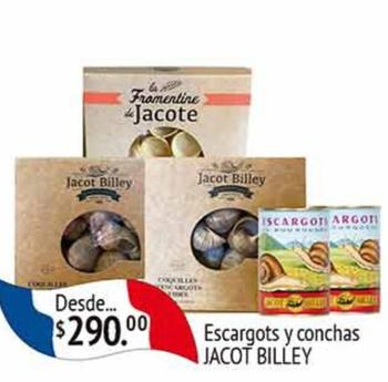 Oferta de Jacot Billey - escargots y conchas por $290 en La Comer