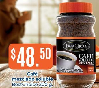 Oferta de Best Choice - Café Mezclado Soluble por $48.5 en Tiendas Neto