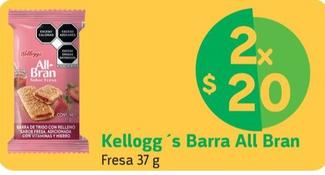 Oferta de Kellogg's Barra All Bran por $20 en Farmacias YZA