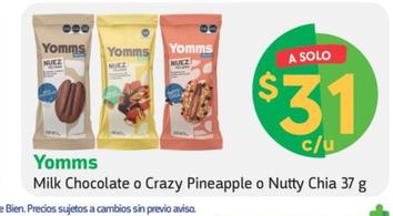 Oferta de Yomms Milk Chocolate por $31 en Farmacias YZA