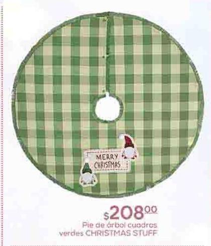 Oferta de Pie De Árbol Cuadros Verdes Christmas Stuff por $208 en Fresko