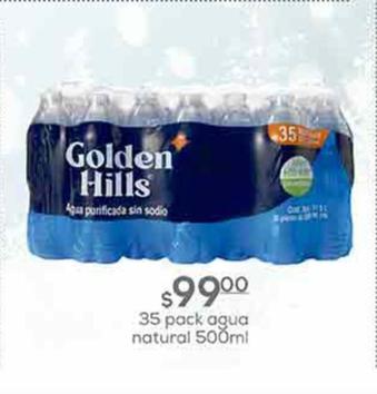 Oferta de Golden Hills - 35 Pack Agua Natural por $99 en Fresko