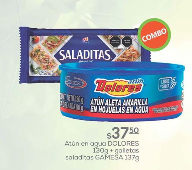 Oferta de Dolores - Atún En Agua/Gamesa - Saladitas por $37.5 en Fresko