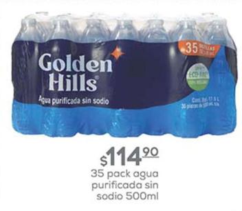 Oferta de Golden Hills -35 Pack Agua Purificada Sin Sodio  por $114.9 en Fresko