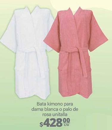 Oferta de Bata Kimono Para Dama Blanca O Palo De Rosa Unitalla por $428 en La Comer