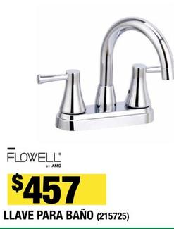 Oferta de Flowell - Llave Para Baño (215725) por $457 en The Home Depot