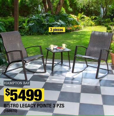 Oferta de Hampton Bay - Bistro Legacy Pointe 3 Pzs por $5499 en The Home Depot