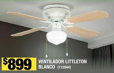 Oferta de Ventilador Littleton Blanco por $899 en The Home Depot
