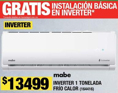 Oferta de Mabe - Inverter 1 Tonelada Frío Calor por $13499 en The Home Depot