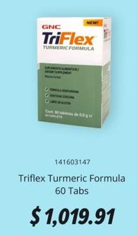 Oferta de GNC - Triflex Turmeric Formula 60 Tabs por $1019.91 en GNC