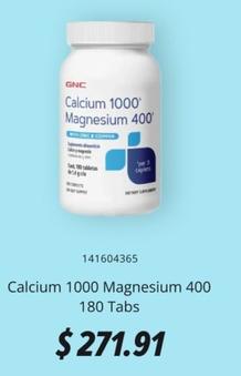 Oferta de GNC - Calcium 1000 Magnesium 400 180 Tabs por $271.91 en GNC