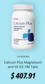 Oferta de GNC - Calcium Plus Magnesium and Vit D3 180 Tabs en GNC