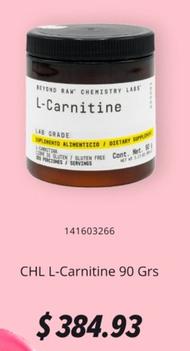 Oferta de Beyond Raw - CHL L-Carnitine 90 Grs por $384.93 en GNC