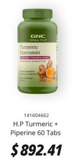 Oferta de GNC - H.P Turmeric + Piperine 60 Tabs por $892.41 en GNC