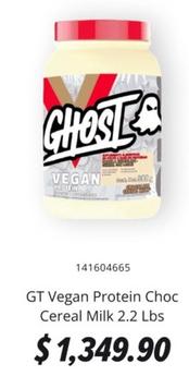 Oferta de Ghost - GT Vegan Protein Choc Cereal Milk 2.2 Lbs por $1349.9 en GNC