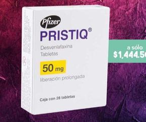 Oferta de Pfizer - Pristiq Tab 50Mg Caj C/28 por $1444.5 en Farmacia San Pablo