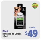 Oferta de Bioré - Banditas De Carbon 3 Pack por $49 en Farmacias Moderna