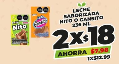 Oferta de Nito/Gansito - Leche Saborizada por $7.98 en Merco