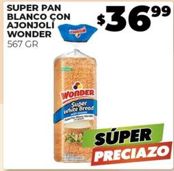 Oferta de Wonder - Super Pan Blanco Con Ajonjolí por $36.99 en Merco