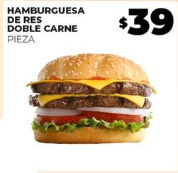 Oferta de Hamburguesa De Res Doble Carne por $39 en Merco