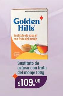 Oferta de Golden Hills - Sustituto De Azúcar Con Fruta Del Monje 100g por $109 en La Comer