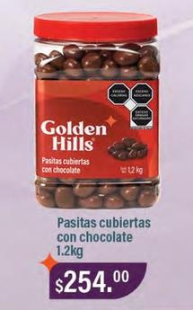 Oferta de Golden Hills - Pasitas Cubiertas Con Chocolate por $254 en La Comer