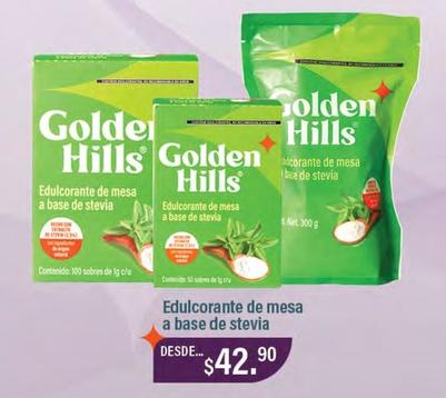 Oferta de Golden Hills - Edulcorante De Mesa A Base De Stevia por $42.9 en La Comer