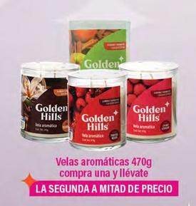 Oferta de Golden Hills - Vela Aromática Velas Aromáticas 470g Compra Una Y Llévate en La Comer