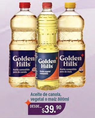 Oferta de Golden Hills - Aceite De Canola por $39.9 en La Comer