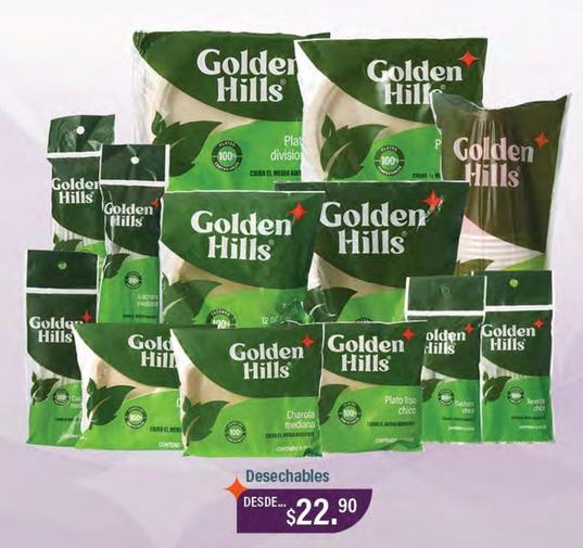 Oferta de Golden Hills - Desechables por $22.9 en La Comer