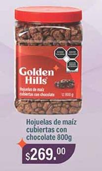Oferta de Golden Hills - Hojuelas De Malz Cubiertas Con Chocolate por $269 en La Comer