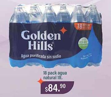 Oferta de Golden Hills - 18 Pack Agua Natural por $84.9 en La Comer
