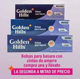 Oferta de Golden Hills - Bolsas De Basura Con Cintas De Amarre Compra Una Y Llevate en La Comer