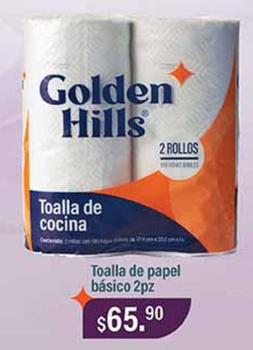 Oferta de Golden Hills - Toalla De Papel Basico 2Pz por $65.9 en La Comer
