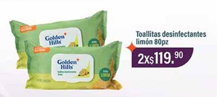 Oferta de Golden Hills - Toallitas Desinfectantes Limón por $119.9 en La Comer